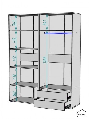 Шкаф Linnea MHR-4PO-2 2050х1600х510 (Белый-М 11.1.2) в Красноуральске - krasnouralsk.mebel24.online | фото 3