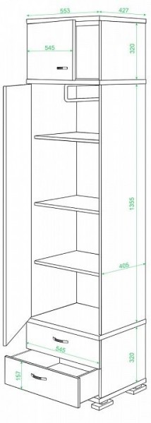 Шкаф платяной КС-10 в Красноуральске - krasnouralsk.mebel24.online | фото 2