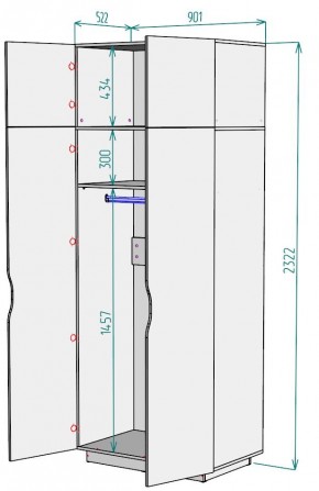 Шкаф "Аврора (H36)" в Красноуральске - krasnouralsk.mebel24.online | фото 2