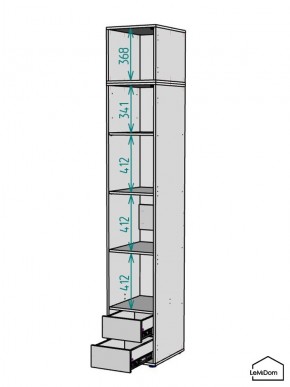 Шкаф с антресолью Linnea MHR-1POA-4 2450х400х510 (Белый-М 11.1.2) в Красноуральске - krasnouralsk.mebel24.online | фото 3
