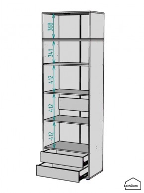 Шкаф с антресолью Linnea MHR-2A-4 2450х800х510 (Графит-М 11.1.25) в Красноуральске - krasnouralsk.mebel24.online | фото 3