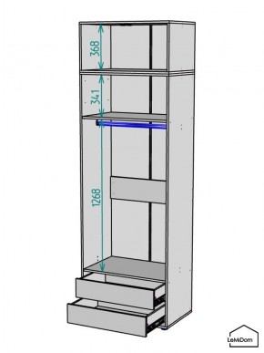 Шкаф с антресолью Linnea MHR-2POA-3 2450х800х510 (Белый-М 11.1.2) в Красноуральске - krasnouralsk.mebel24.online | фото 3