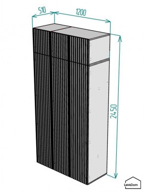 Шкаф с антресолью Linnea MHR-3POA-1 2450х1200х510 (Белый-М 11.1.1) в Красноуральске - krasnouralsk.mebel24.online | фото 2