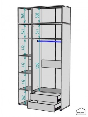 Шкаф с антресолью Linnea MHR-3POA-2 2450х1200х510 (Белый-М 11.1.2) в Красноуральске - krasnouralsk.mebel24.online | фото 3