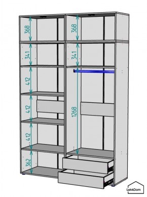 Шкаф с антресолью Linnea MHR-4A-2 2450х1600х510 (Белый-М 11.1.2) в Красноуральске - krasnouralsk.mebel24.online | фото 2