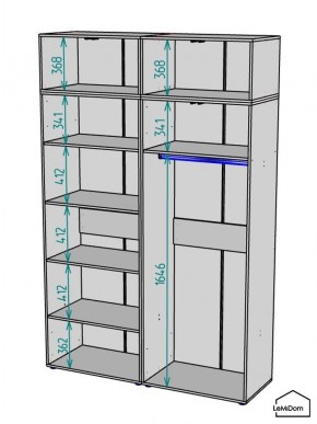 Шкаф с антресолью Linnea MHR-4POA-1 2450х1600х510 (Белый-М 11.1.1) в Красноуральске - krasnouralsk.mebel24.online | фото 3