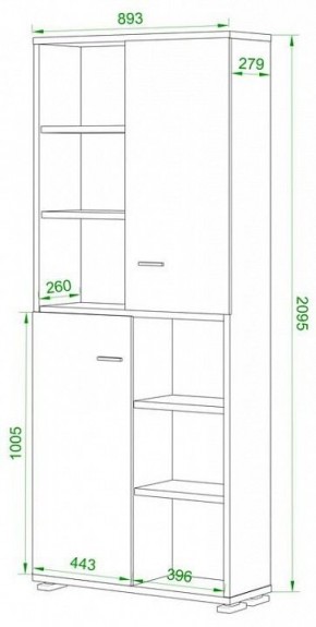 Шкаф-витрина Домино ПУ-30-2-ФС в Красноуральске - krasnouralsk.mebel24.online | фото 2