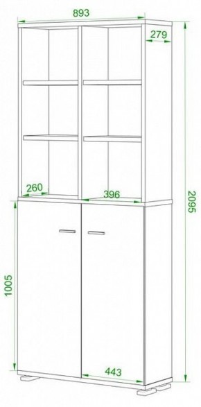 Шкаф-витрина Домино ПУ-30-4-ФС в Красноуральске - krasnouralsk.mebel24.online | фото 2