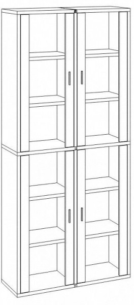 Шкаф-витрина Домино СУ(ш2в2)+4ФС в Красноуральске - krasnouralsk.mebel24.online | фото 2