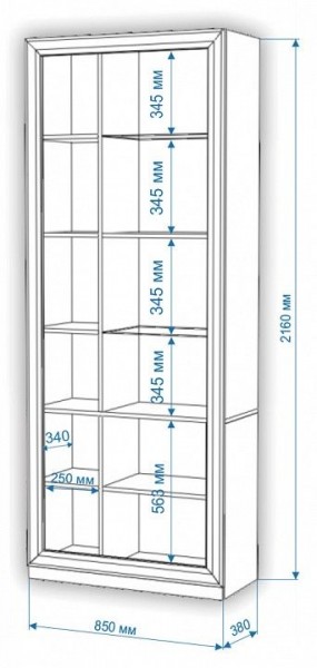 Шкаф-витрина Нобиле ШВтВ-ФСД-БЯН в Красноуральске - krasnouralsk.mebel24.online | фото 3