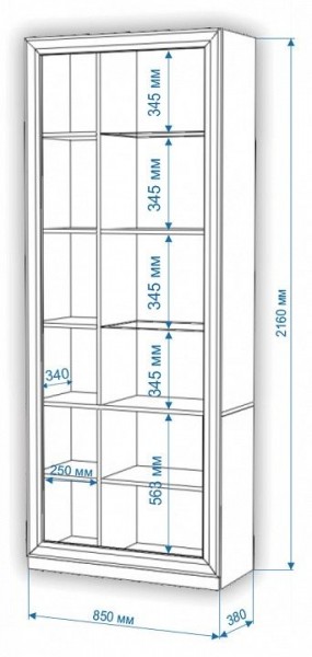 Шкаф-витрина Нобиле ШВтВ-ФСД-ФГК в Красноуральске - krasnouralsk.mebel24.online | фото 3