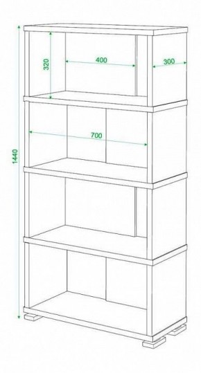 Стеллаж книжный Домино нельсон СБ-10_4 в Красноуральске - krasnouralsk.mebel24.online | фото 2