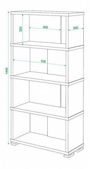 Стеллаж книжный Домино нельсон СБ-10_4 в Красноуральске - krasnouralsk.mebel24.online | фото 3