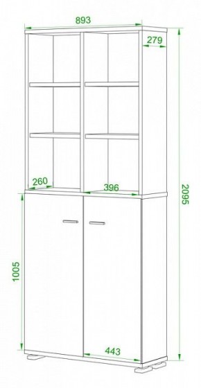 Стеллаж комбинированный Домино Лайт ПУ-30-4 в Красноуральске - krasnouralsk.mebel24.online | фото 2