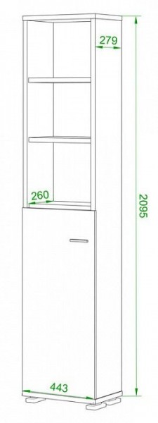 Стеллаж комбинированный Домино нельсон ПУ-20-2 в Красноуральске - krasnouralsk.mebel24.online | фото