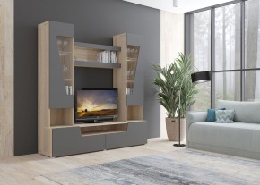Стенка АНТАЛИЯ 2 (Сонома/Графит софт) в Красноуральске - krasnouralsk.mebel24.online | фото 3