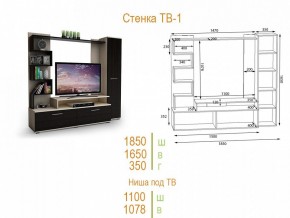Стенка для гостиной ТВ-1 в Красноуральске - krasnouralsk.mebel24.online | фото 2