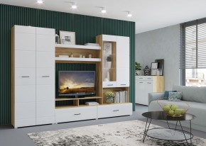 Стенка НЕНСИ 1 (Крафт золотой/Белый глянец) в Красноуральске - krasnouralsk.mebel24.online | фото 3