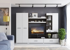 Стенка Ненси 1 (Венге/Белый глянец) в Красноуральске - krasnouralsk.mebel24.online | фото