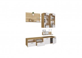 Стенка НЕНСИ 3 (Крафт золотой/Белый глянец) в Красноуральске - krasnouralsk.mebel24.online | фото 2