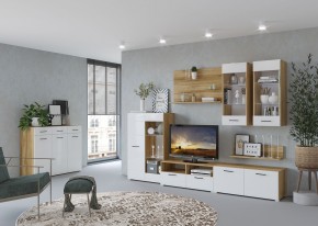 Стенка НЕНСИ 3 (Крафт золотой/Белый глянец) в Красноуральске - krasnouralsk.mebel24.online | фото 3