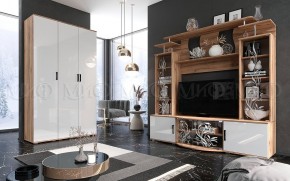 Стенка Виста (Белый глянец/Дуб крафт) в Красноуральске - krasnouralsk.mebel24.online | фото 3