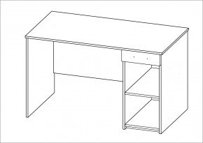 Стол КАСТОР письменный с одной тумбой и одним ящиком, цвет белый в Красноуральске - krasnouralsk.mebel24.online | фото 2