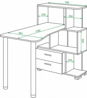 Стол компьютерный Домино СЛ-5-3СТ-2+БЯ в Красноуральске - krasnouralsk.mebel24.online | фото 2