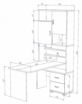 Стол компьютерный Домино СР-720/140 в Красноуральске - krasnouralsk.mebel24.online | фото 2