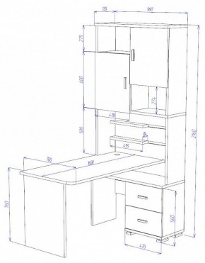 Стол компьютерный Домино СР-720/160 в Красноуральске - krasnouralsk.mebel24.online | фото 2