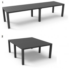 Стол раскладной Джули (Julie Double table 2 configurations) Графит в Красноуральске - krasnouralsk.mebel24.online | фото 1
