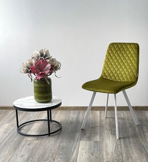 Стул DAIQUIRI BLUVEL-75 OLIVA / белый каркас, велюр М-City в Красноуральске - krasnouralsk.mebel24.online | фото 3