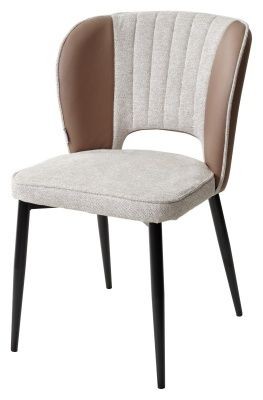 Стул HERMES WZ2042-02 светло-бежевый фактурный велюр/ HK017-31 серо-коричневый PU, М-City в Красноуральске - krasnouralsk.mebel24.online | фото 1