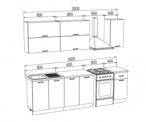 ТЕХНО-3 Кухонный гарнитур 2,0 м Компоновка №2 в Красноуральске - krasnouralsk.mebel24.online | фото