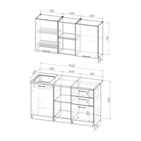 ТОМИЛЛА Кухонный гарнитур Медиум 4 (1400 мм ) в Красноуральске - krasnouralsk.mebel24.online | фото 2