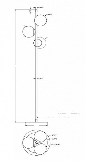 Торшер Maytoni Nostalgia MOD048FL-03G в Красноуральске - krasnouralsk.mebel24.online | фото 3