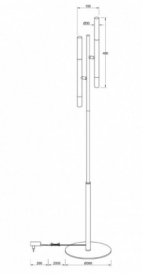 Торшер Maytoni Vigo MOD070FL-02B в Красноуральске - krasnouralsk.mebel24.online | фото 3