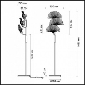 Торшер Odeon Light Ventaglio 4870/3F в Красноуральске - krasnouralsk.mebel24.online | фото 5