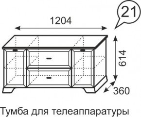 Тумба для телеаппаратуры Венеция 21 бодега в Красноуральске - krasnouralsk.mebel24.online | фото 3