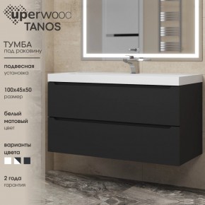 Тумба под раковину Uperwood Tanos 100 см, подвесная, черная матовая в Красноуральске - krasnouralsk.mebel24.online | фото 3