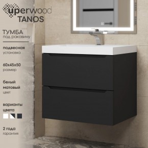 Тумба под раковину Uperwood Tanos 60 см, подвесная, черная матовая в Красноуральске - krasnouralsk.mebel24.online | фото 3