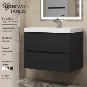 Тумба под раковину Uperwood Tanos 70 см, подвесная, черная матовая в Красноуральске - krasnouralsk.mebel24.online | фото 3