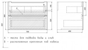 Тумба под раковину Uperwood Tanos 70 см, подвесная, черная матовая в Красноуральске - krasnouralsk.mebel24.online | фото 7