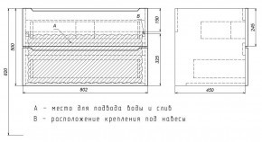 Тумба под раковину Uperwood Tanos 80 см, подвесная, белая/графит в Красноуральске - krasnouralsk.mebel24.online | фото 7