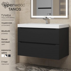 Тумба под раковину Uperwood Tanos 80 см, подвесная, черная матовая в Красноуральске - krasnouralsk.mebel24.online | фото 3
