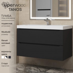 Тумба под раковину Uperwood Tanos 90 см, подвесная, черная матовая в Красноуральске - krasnouralsk.mebel24.online | фото 3
