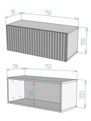 Тумба подвесная под ТВ LINES MTV1-MA 750 Белый глянец (Белый-M 10.1.1) в Красноуральске - krasnouralsk.mebel24.online | фото 2