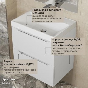 Тумба с раковиной Uperwood Tanos 50 см, подвесная, белая матовая в Красноуральске - krasnouralsk.mebel24.online | фото 6
