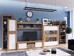 ТЕРРА Тумба Тв (Белый глянец/дуб сонома) в Красноуральске - krasnouralsk.mebel24.online | фото 2