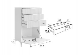 ЗЕФИР Гостиная К2 (белое дерево/черный муар) в Красноуральске - krasnouralsk.mebel24.online | фото 3